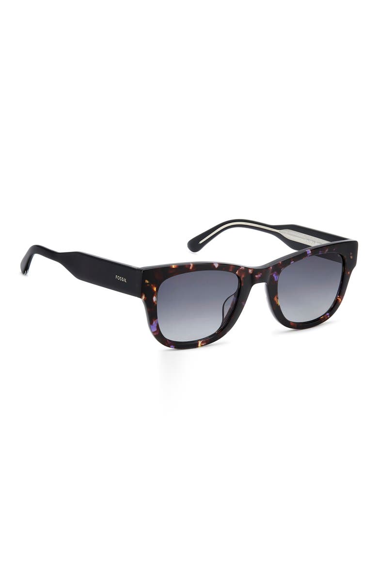 50mm Gradient Square Sunglasses, Alternate, color, LILAC HAVANA/ DARK GREY SF