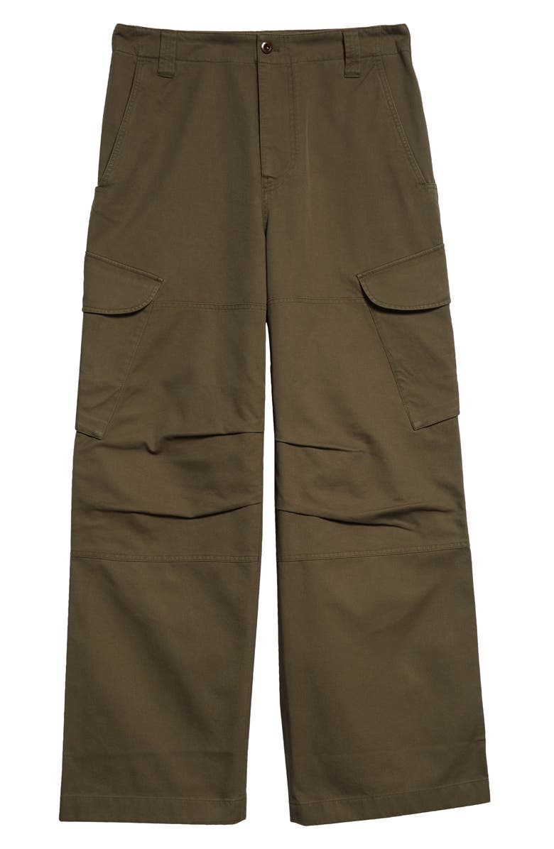Acne Studios Reinforced Cotton Twill Cargo Trousers, Alternate, color, Green