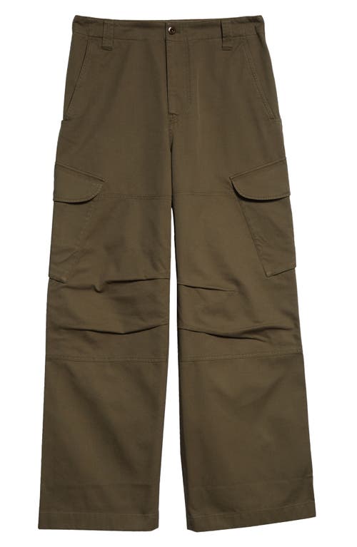 Acne Studios Mens Khaki Green Patsony Patch-pocket Wide-leg Mid-rise Cotton-blend Cargo Trousers In Green