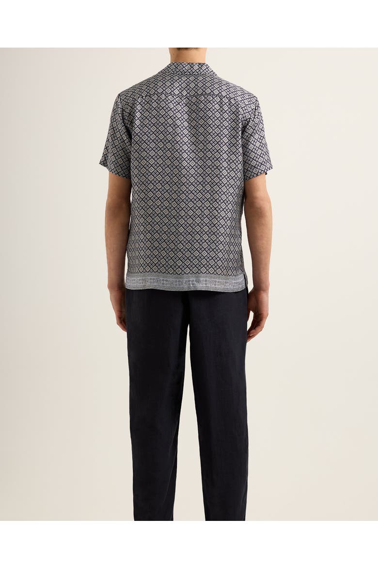 Maitan Silk Relaxed-Fit Shirt, Alternate, color, Night Iris