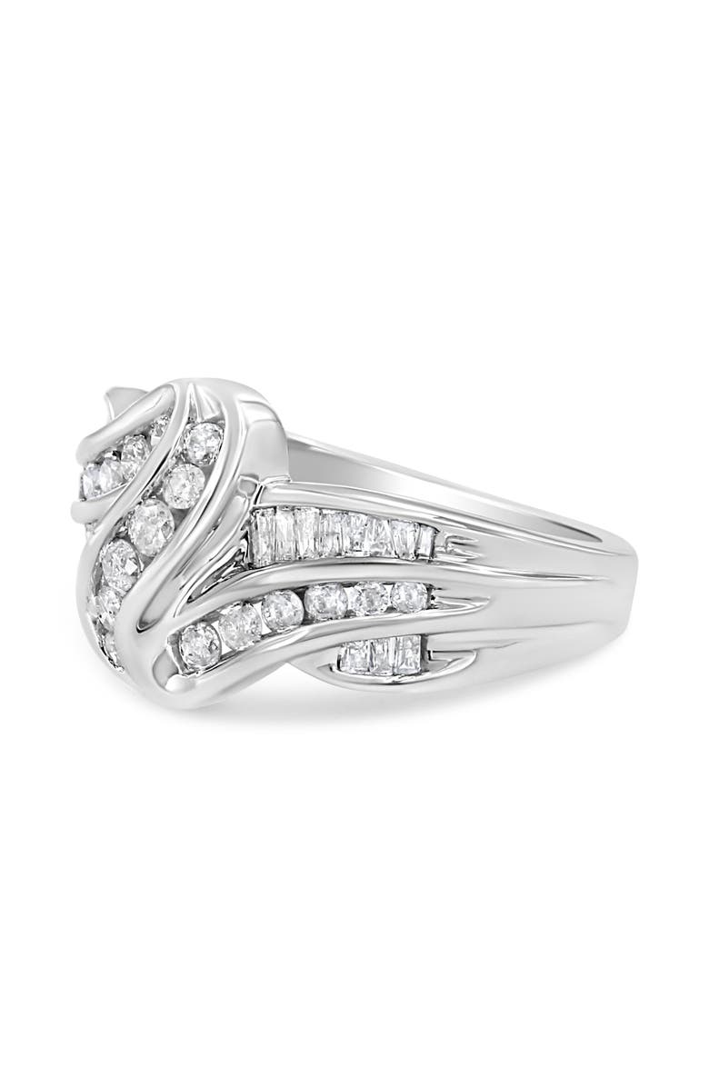 Haus of Brilliance 10K White Gold Ring 3/4 Cttw Round-Cut Diamond Bypass Ring, Alternate, color, White Gold