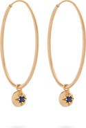 Eloise Jewelry Moon Hoops Sapphire. Handmade in Italy