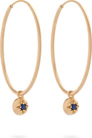Eloise Jewelry Moon Hoops Sapphire. Handmade in Italy