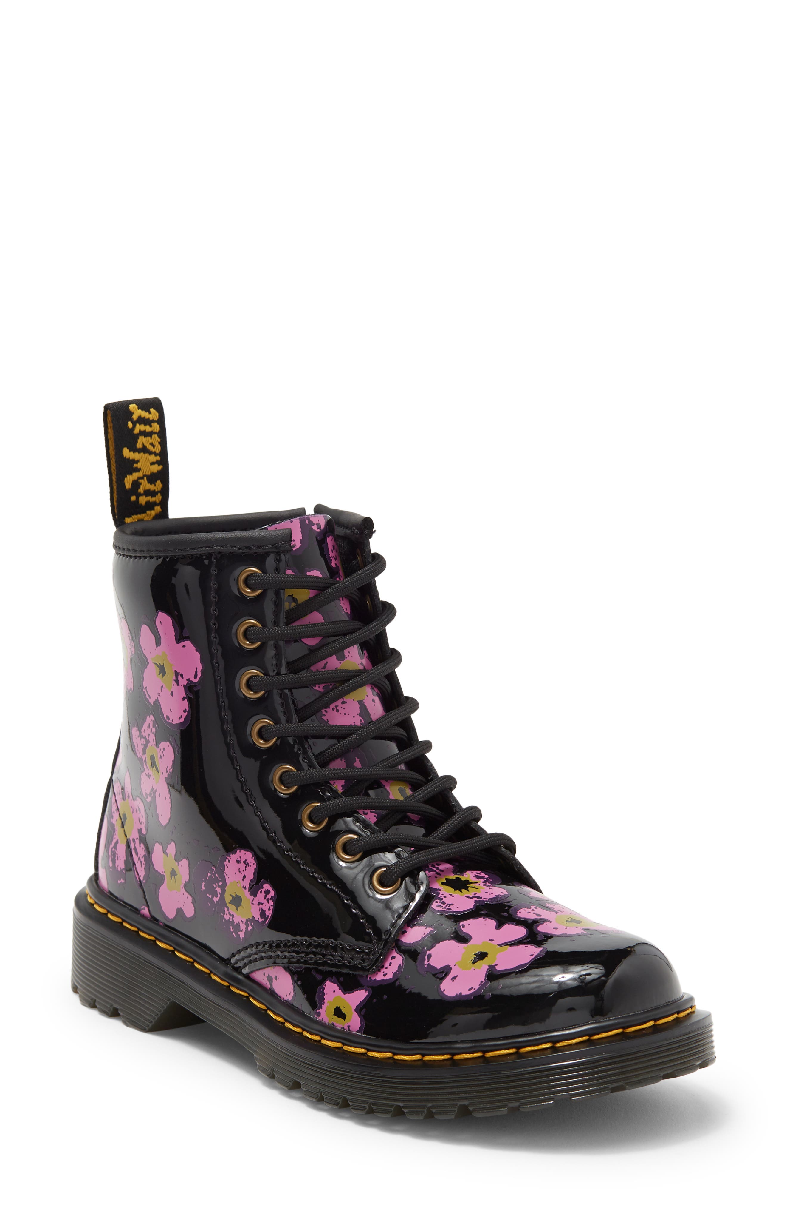 Dr. Martens Kids' 1460 Floral Lace-Up Boot, Main, color, 