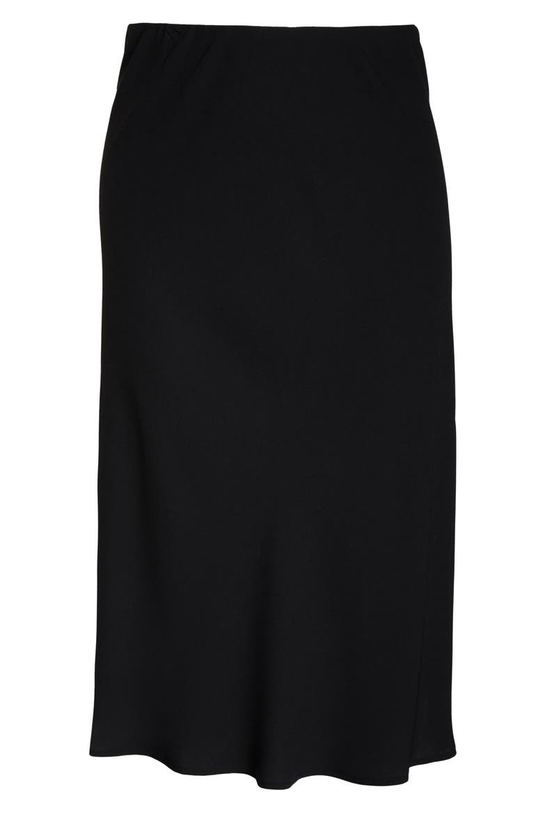 Bias Cut Midi Skirt, Alternate, color, BLACK