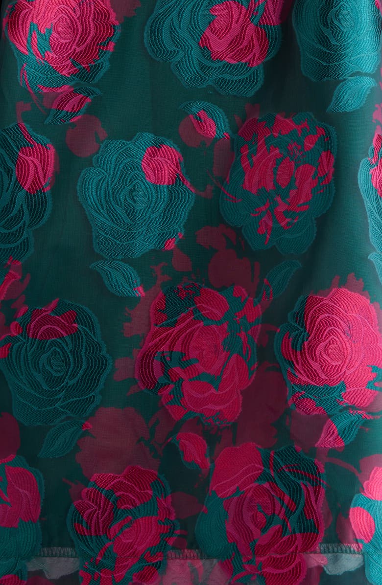 SUGARLIPS Kaelani Floral Jacquard Top, Alternate, color, Teal-Pink