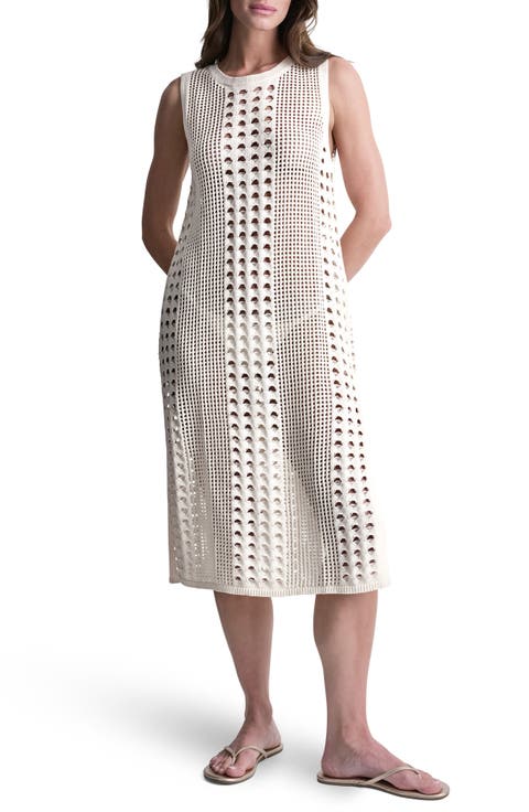 Mixed Open Stitch Sleeveless Cover Up Dress