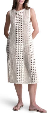 DKNY Mixed Open Stitch Sleeveless Cover Up Dress
