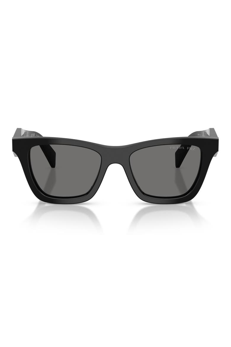 51mm Polarized Butterfly Sunglasses, Main, color, BLACK / DARK GREY POLAR