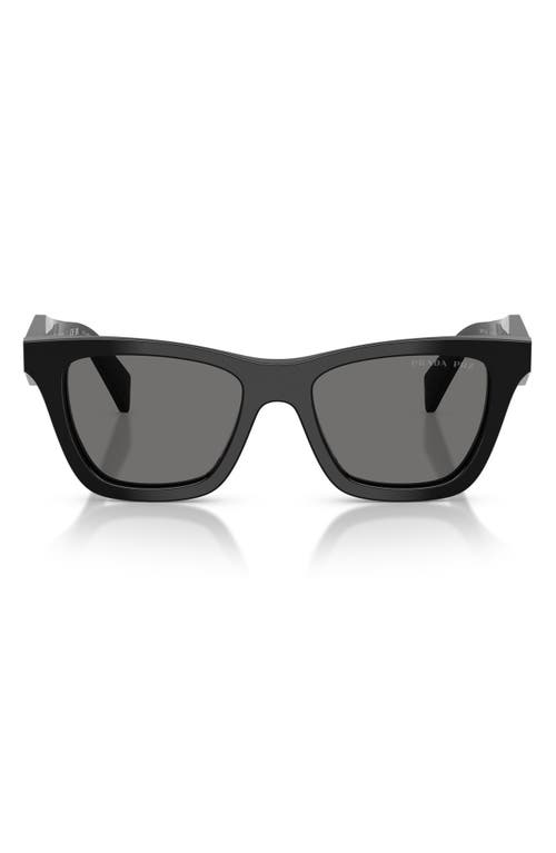 Prada 51mm Polarized Butterfly Sunglasses in Black/dark Grey Polar at Nordstrom