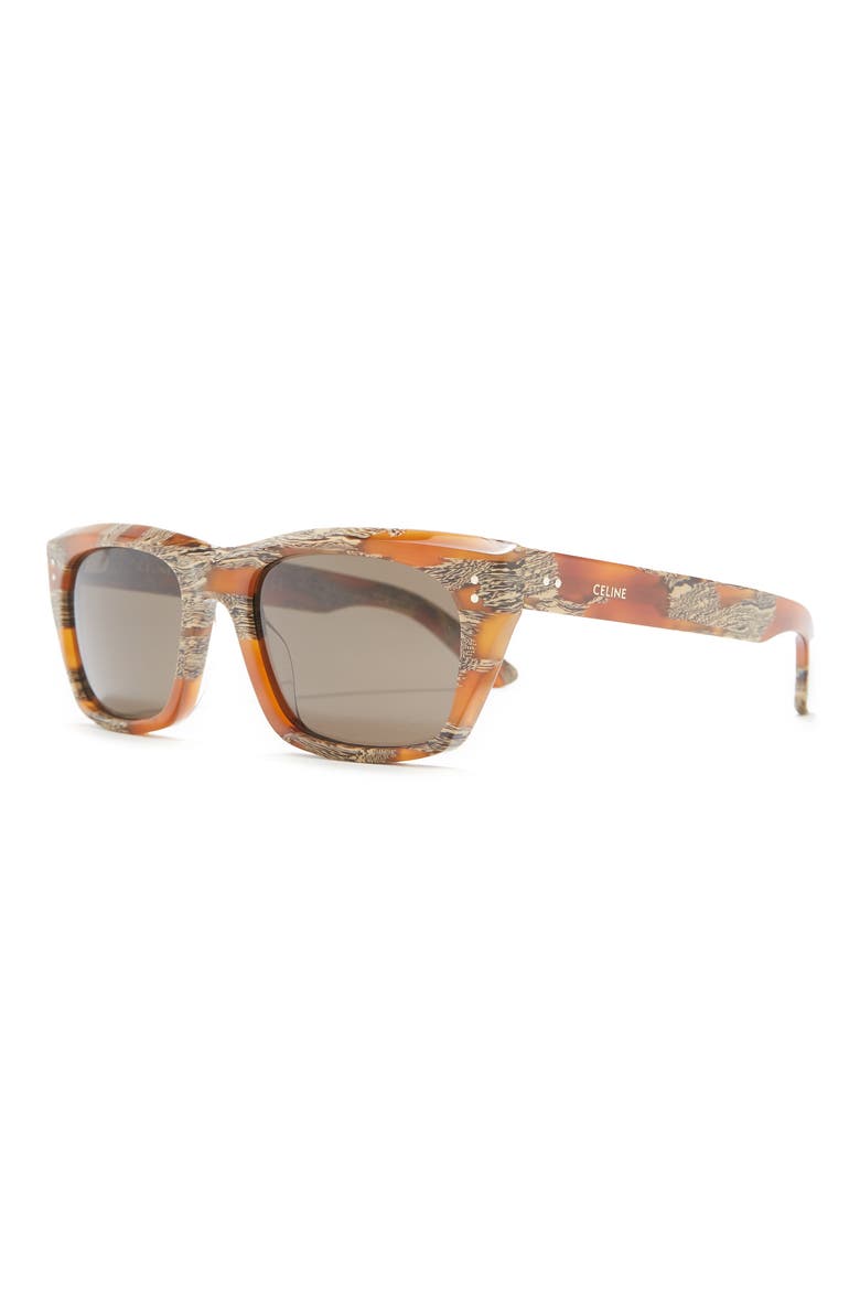 53mm Square Sunglasses, Alternate, color, BROWN HORN / BROWN