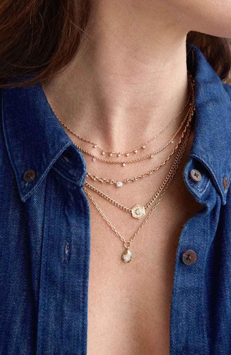 Zoë Chicco Diamond Box Chain Necklace, Alternate, color, 