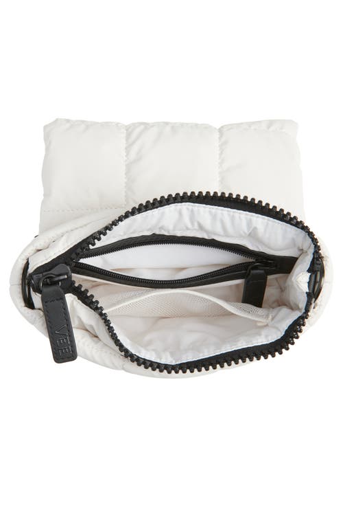 Veecollective Mini Porter Quilted Recycled Nylon Messenger Bag In White