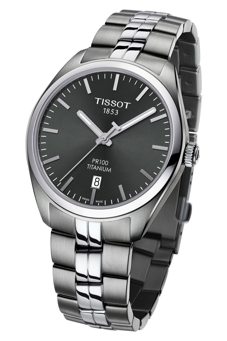 PR100 Titanium Bracelet Watch, 39mm, Alternate, color, ANTHRACITE