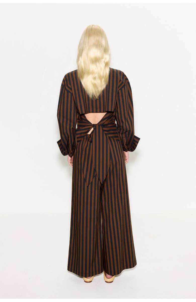 SIMONMILLER Toni Poplin Pant, Alternate, color, Black/Choco Brown Stripe