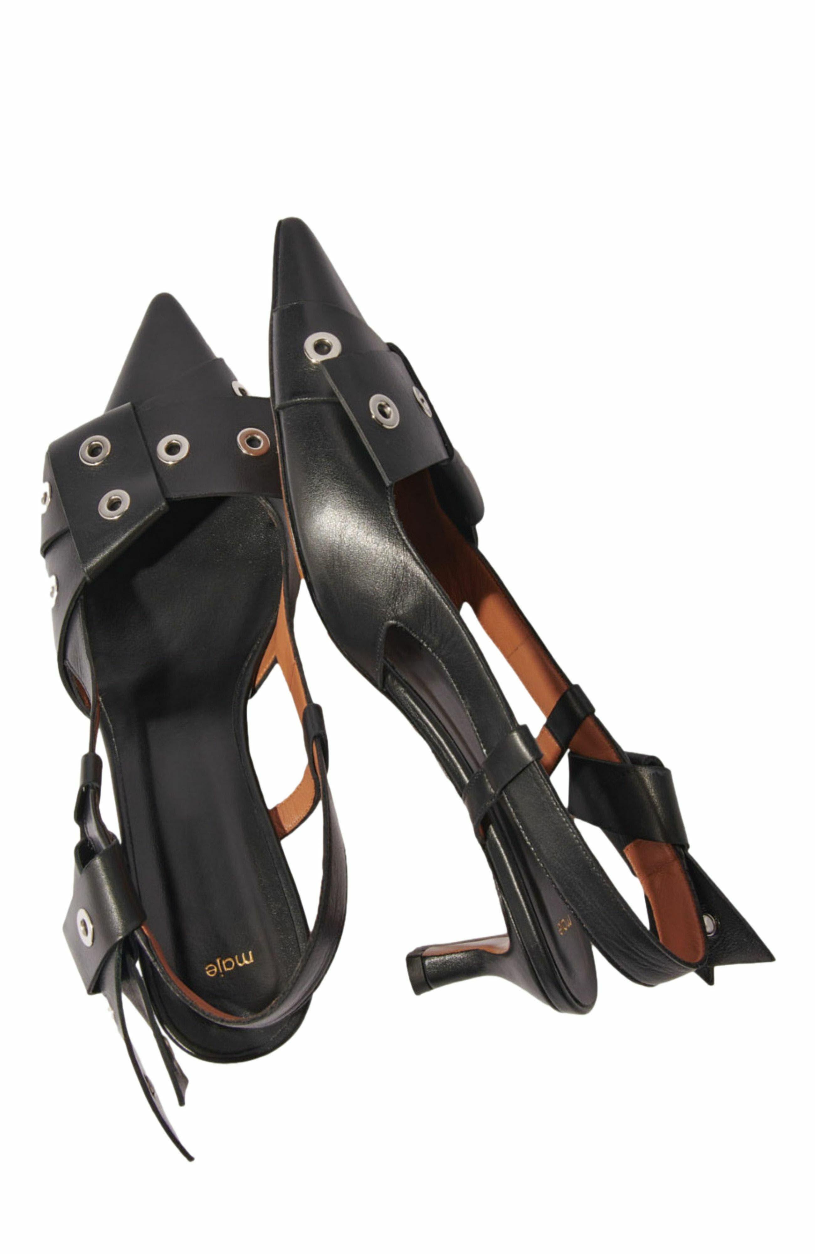 maje Pointed pumps with bow detail, Alternate, color, 