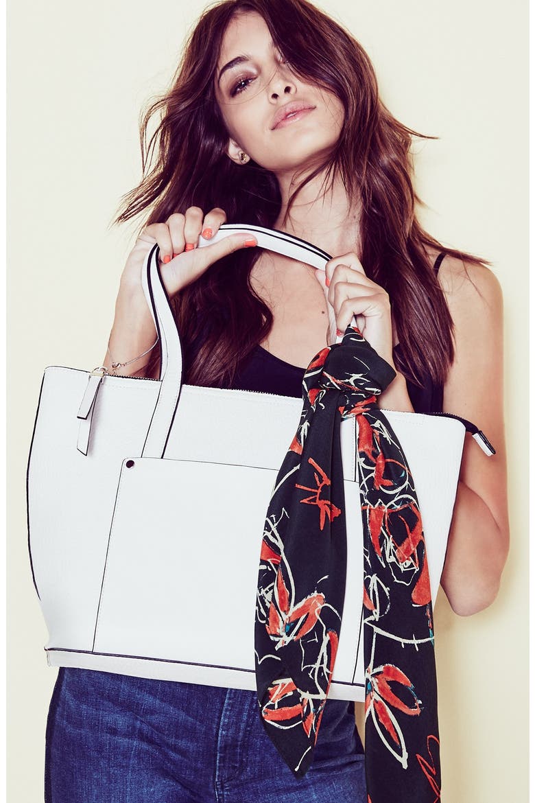 'Rosewater' Sandwashed Silk Scarf, Alternate, color, NAVY COMBO