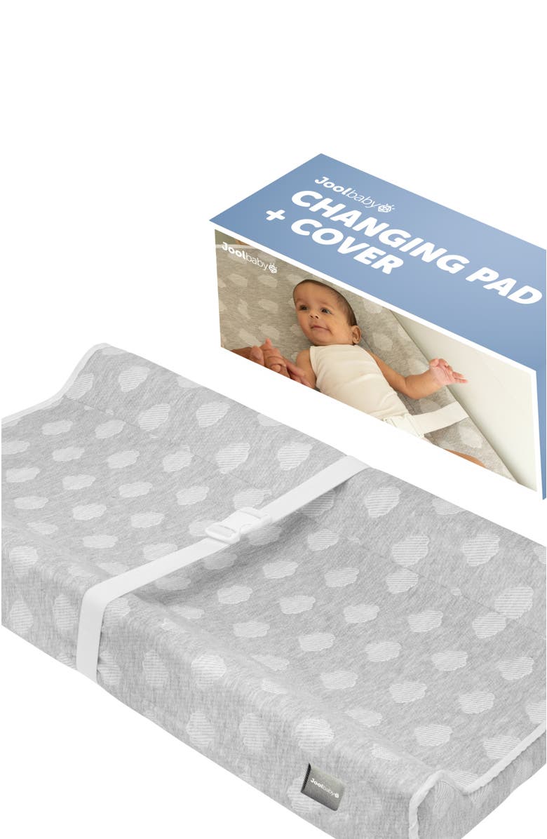 Jool Baby Soft Changing Pad + Washable Cover, Non-Slip - Fits Standard Changing Tables & Dressers, Alternate, color, Gray - Cloud