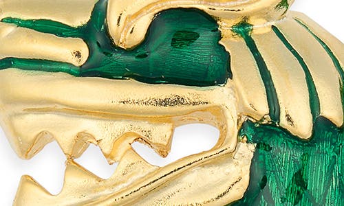 Kenneth Jay Lane Dragon Pin In Green