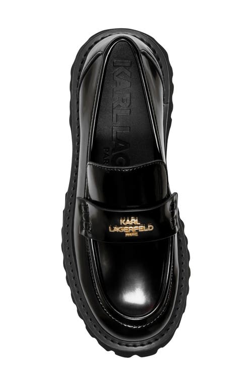 Karl Lagerfeld Paris Gwen Logo Faux Leather Loafer In Black