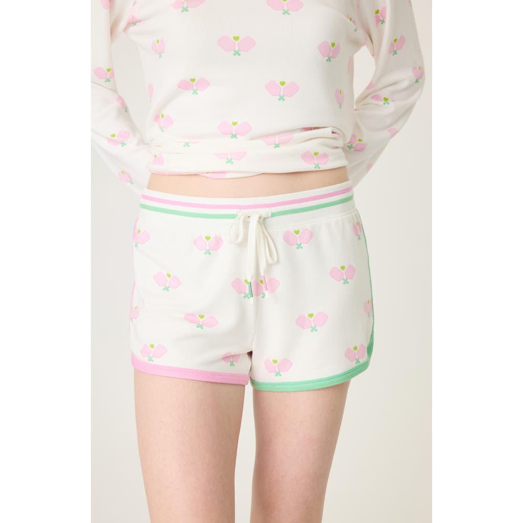 Pj Salvage Peach Party Patterned Pajama Shorts In Ivory