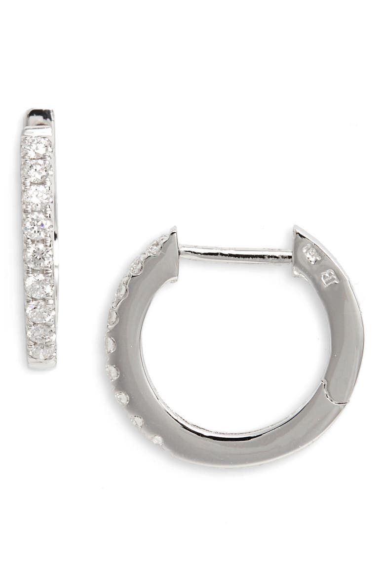 Diamond Hoop Earrings (Nordstrom Exclusive), Main, color, WHITE GOLD