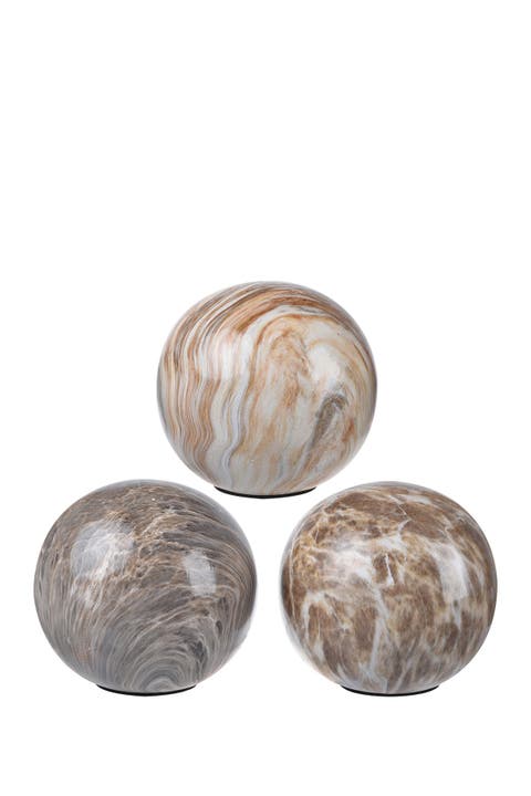 Marbleized Ball Accent - Set of 3