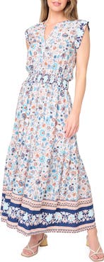 GIBSONLOOK Bohemian Floral Smocked Waist Dress