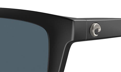 Costa Del Mar 55mm Polarized Rectangular Sunglasses In Matte Black/gray
