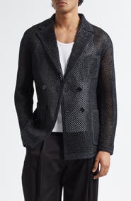 Dolce&Gabbana Portofino Double Breasted Raffia Mesh Sport Coat