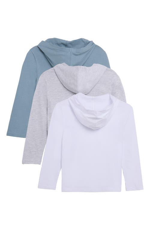 X-ray Xray Kids' 3-pack Hooded Long Sleeve Cotton T-shirts In Multi