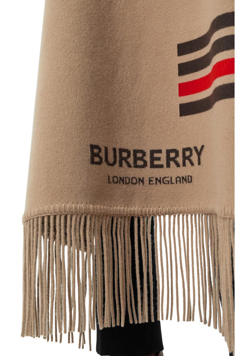 Stripe Wool & Cashmere Cape, Alternate, color, CAMEL