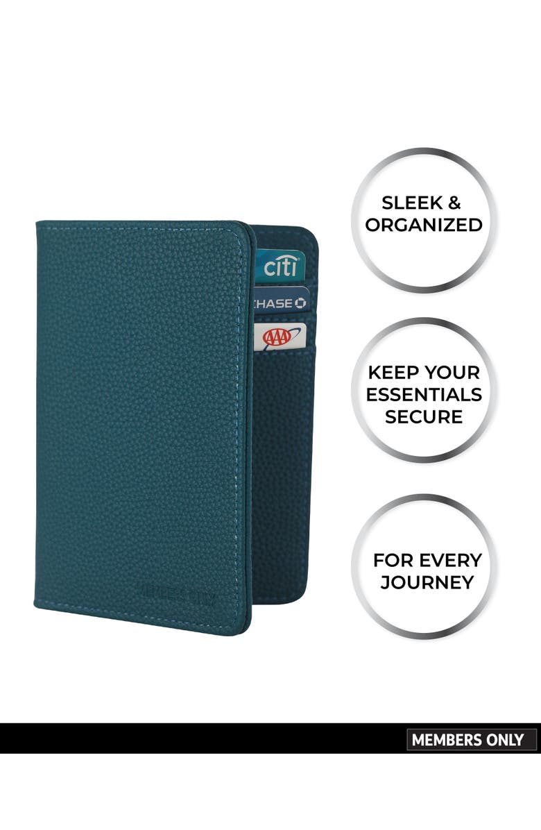 Members Only Passport Holder, Bifold Wallet with Secure Card Slots, Alternate, color, Blue