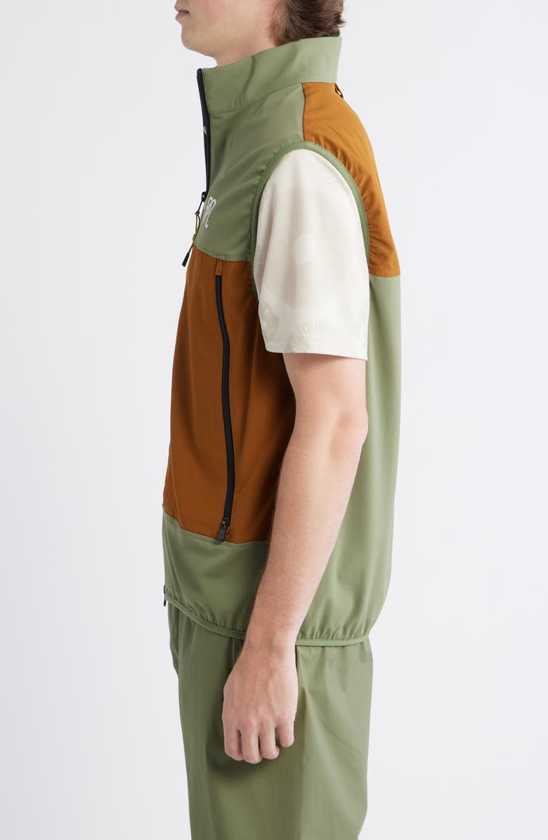 Malbon Golf Albatross Foraging Vest, Alternate, color, Olivine / Pecan