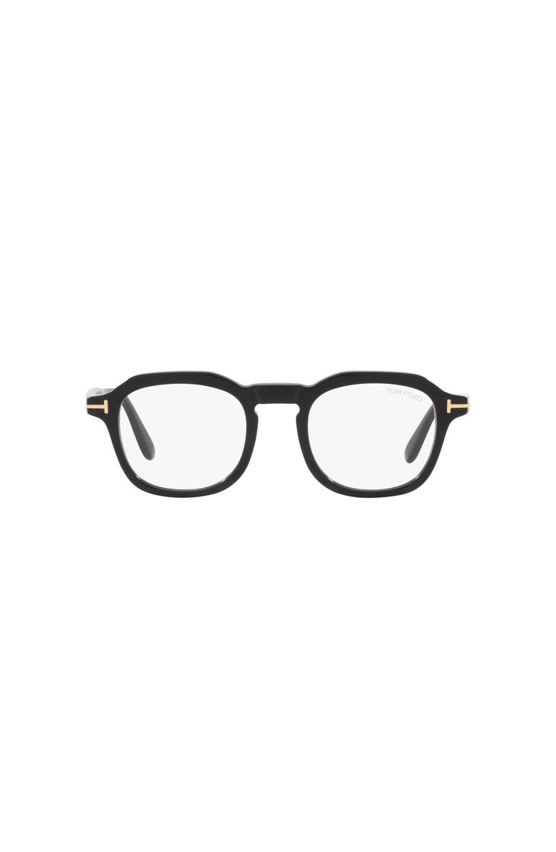 TOM FORD 49mm Round optical glasses, Alternate, color, Black