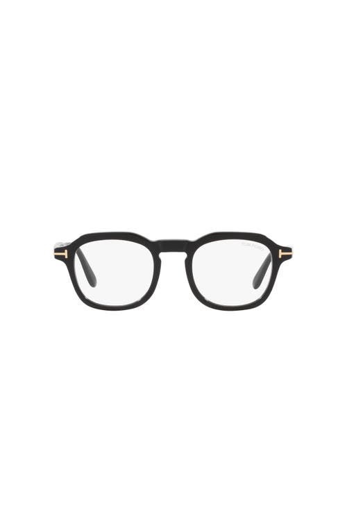 Tom Ford 49mm Round Optical Glasses In Black