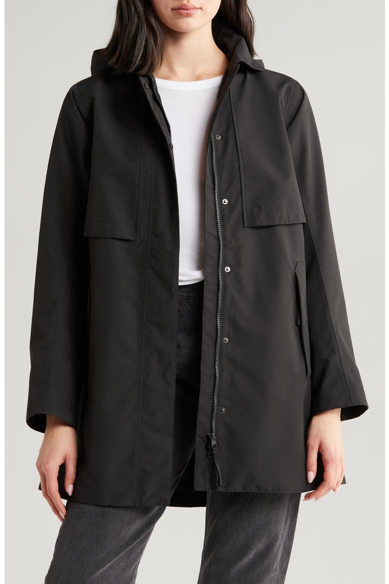 Lilja Waterproof Raincoat, Main, color, BLACK