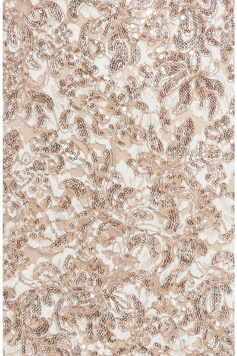 Sequin Off the Shoulder Sheath Cocktail Dress, Alternate, color, SAND