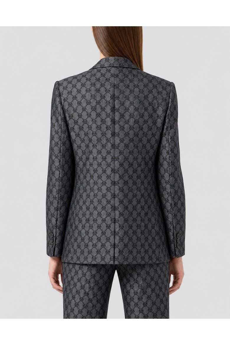 Double-Breasted Dame Fit Blazer Monogram Women, Alternate, color, black