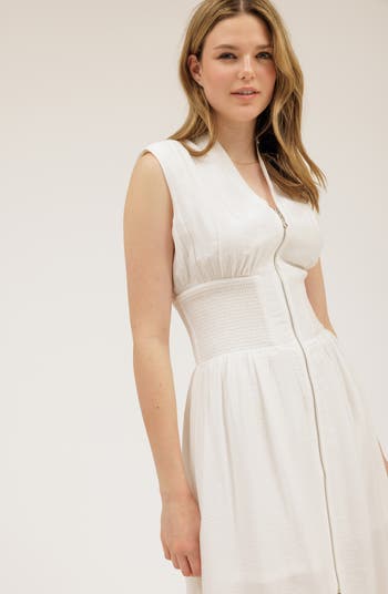 Front Zip Midi Dress