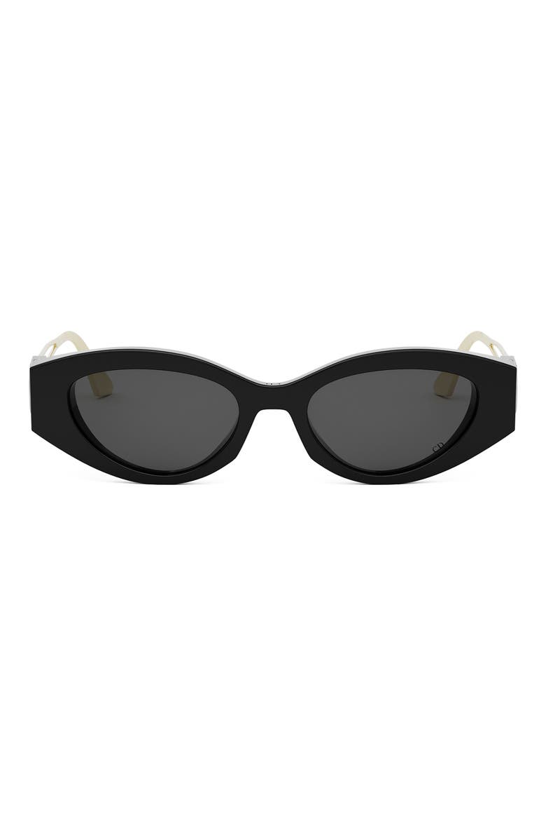 30Montaigne B6I 51mm Oval Sunglasses, Main, color, SHINY BLACK / SMOKE