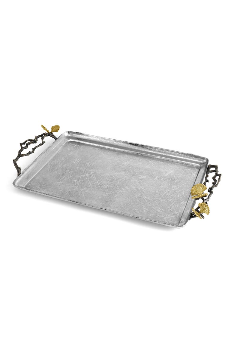 Butterfly Ginkgo Serving Tray, Alternate, color, SILVER/ GOLD
