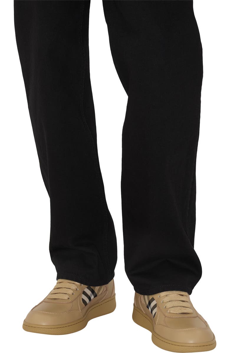 Burberry Leather and Check Terrace Sneakers, Alternate, color, Sand/Sand