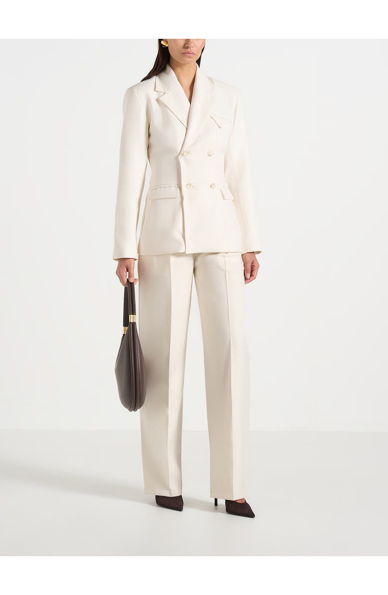 Manière De Voir Maia Double Breasted Blazer, Alternate, color, Off White