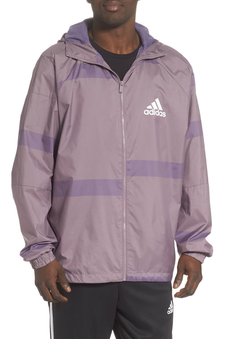 Water Repellent Hooded Windbreaker, Main, color, LEGACY PURPLE