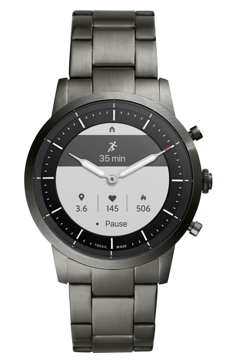 Fossil Collider Hybrid HR Chronograph Smart Bracelet Watch, 42mm, Alternate, color, 