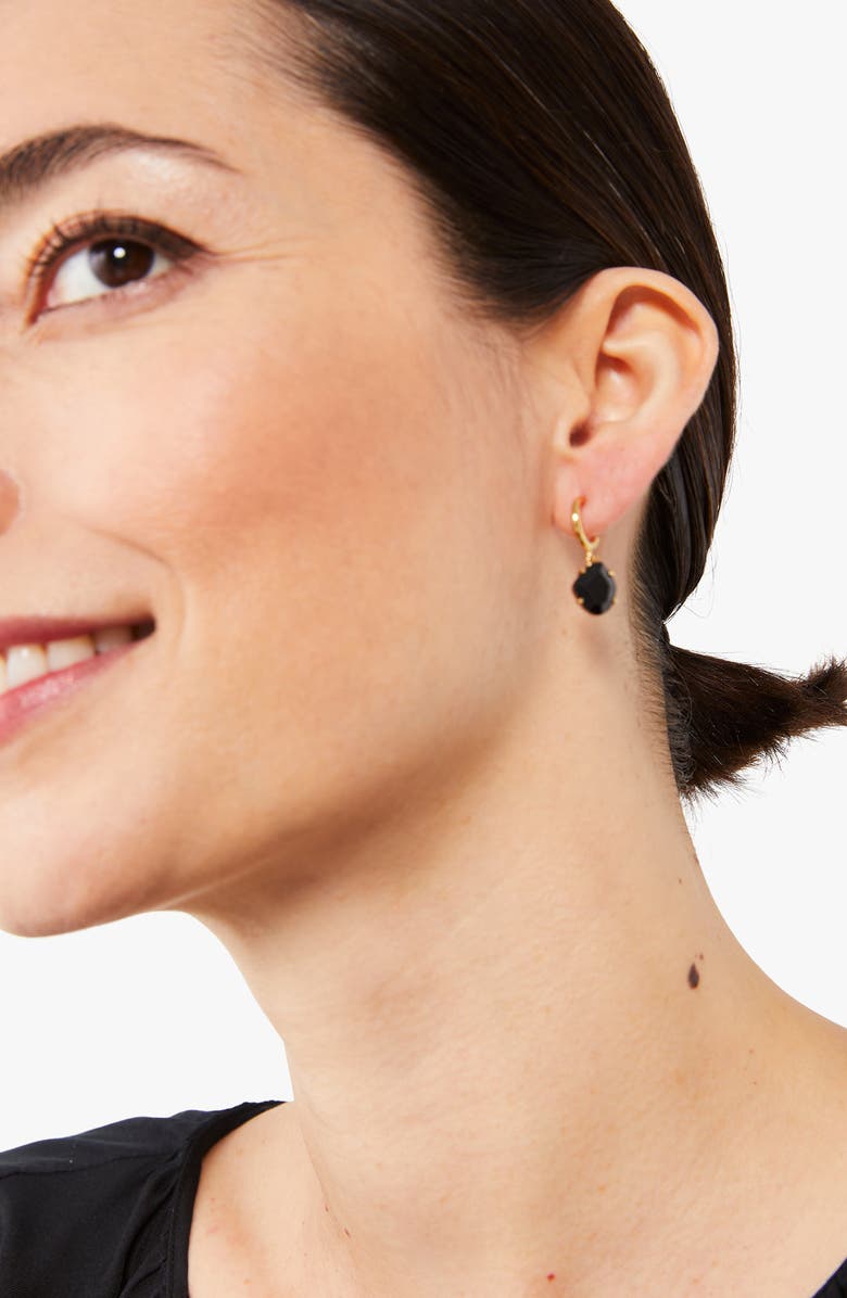 Kate Spade New York treasure trove crystal drop huggie hoop earrings, Alternate, color,