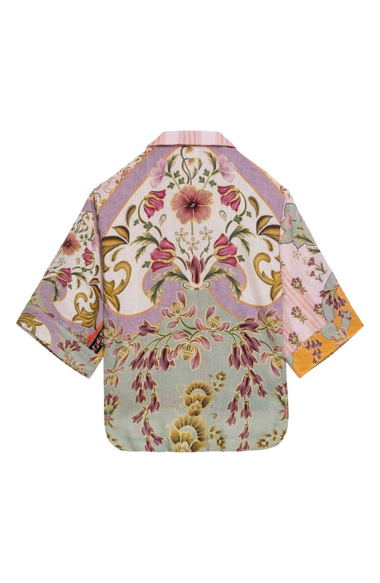 Agua Bendita Chrissy Aura Cover-Up Button-Up Shirt, Alternate, color, Pink Multi