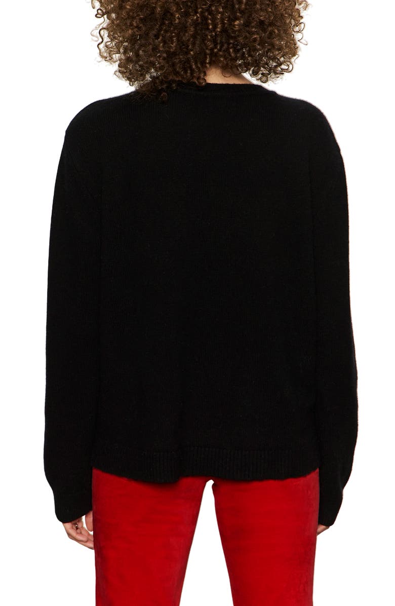 Sanctuary Life of the Party Wool & Cashmere Sweater, Alternate, color, Black/ Chalk White