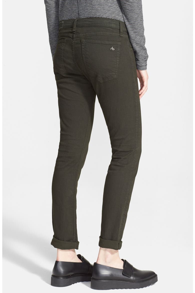 The Dre Slim Fit Boyfriend Jeans, Alternate, color, AGED DARK OLIVE